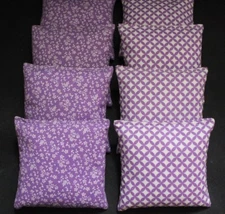 WEDDING LILAC SMALL FLORAL & DIAMONDS 8 ACA Regulation Cornhole Bean Bags 