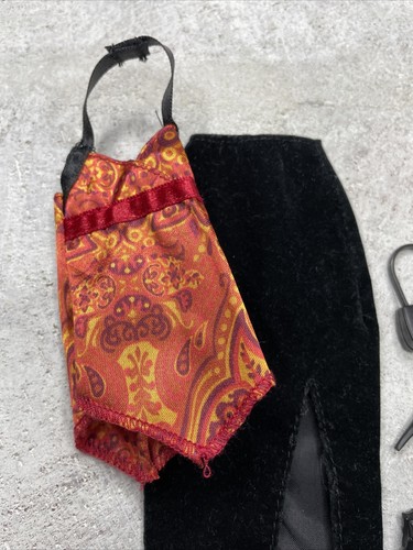 Barbie Clothes Lot #228 Velvet Skirt and Silky Top, Purse, Shoes - Picture 2 of 14