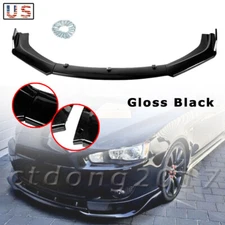 Glossy Black Front Bumper Lip Spoiler Body Kit For Mitsubishi Lancer 2010-2017