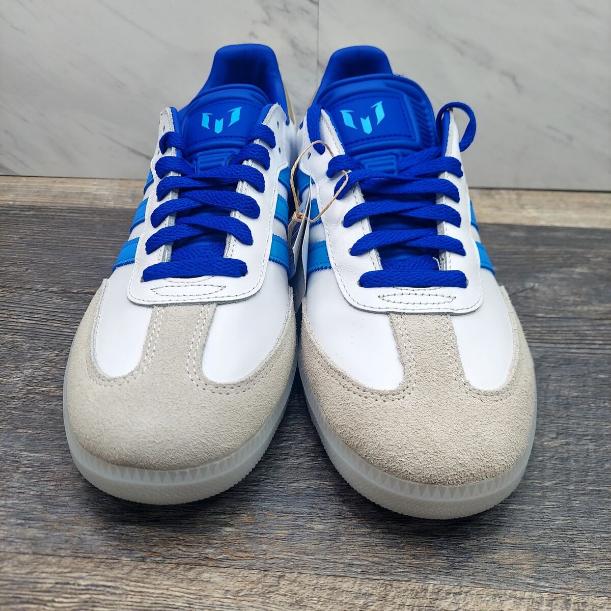 Adidas Samba Lionel Messi ID3550 White Lucid Blue Burst Gold Adidas Samba Lionel Messi ID3550 White Lucid Blue Burst Gold