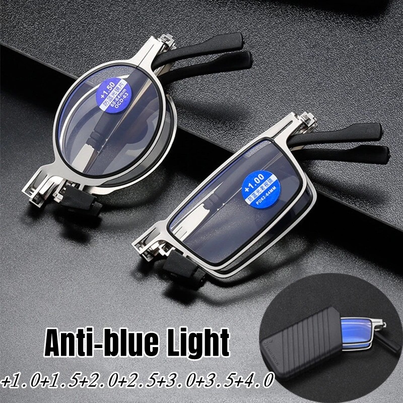 Anti-blue Light Folding Reading Glasses Ultra Titanium Metal Screwless Men  Women | eBay