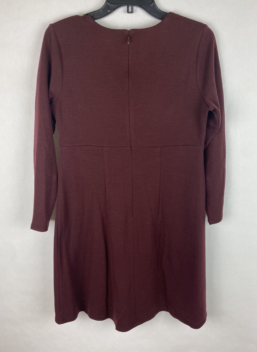 ann taylor burgundy dress The Marina Modest Velvet Dress main image 0