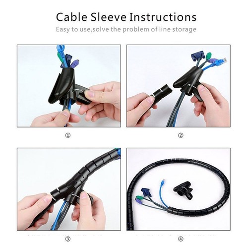 Evriholder Cable Zipper Cord Organizer Kit, BLACK, Medium , New, Free