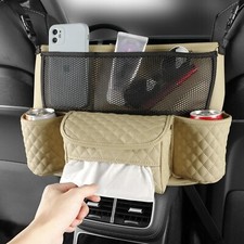 Car Purse Holder Between Seat Car Handbag Holder Multi-Pocket Car Seat Organizer
