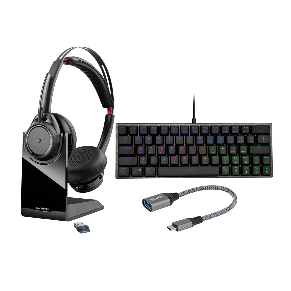 Plantronics Poly Voyager UC Bluetooth Headset with Gaming Keyboard