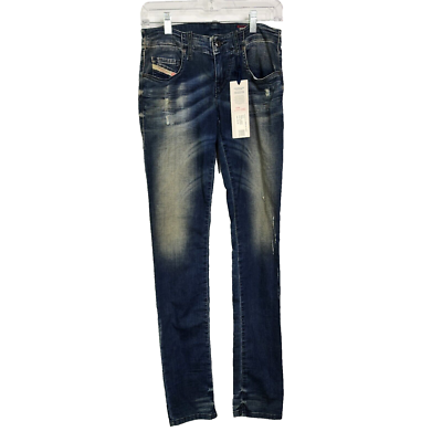 NWT Diesel Women's Jogg Grupee Sweat Pants Skinny Jeans Blue sz 25