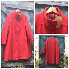 Womens Red Coat Vintage Audrey Hepburn Style Vgc Worn On Film Unique Inc Uk Pp