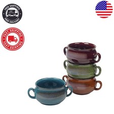 Versatile 24oz Stoneware Soup Crocks - Set of 4, Perfect for All Occasions