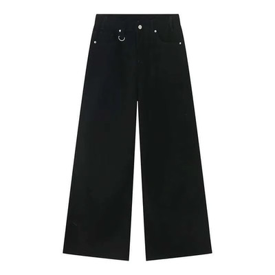 Baggy y2k Jean Male Gradient Color Washed Straight Male Denim Pants wide legged