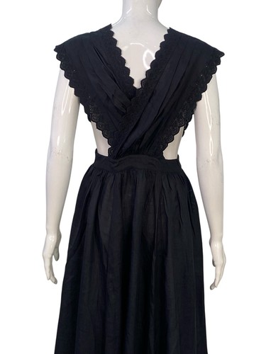 Maxi Vestido Largo Doen Para Mujer Mérida Sin Mangas Negro Sólido Ramie Talla XS - Imagen 12 de 16