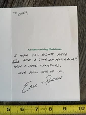 KISS Christmas Card ERIC CARR Signed Autograph Chris Lendt 1980 Vintage Aucoin