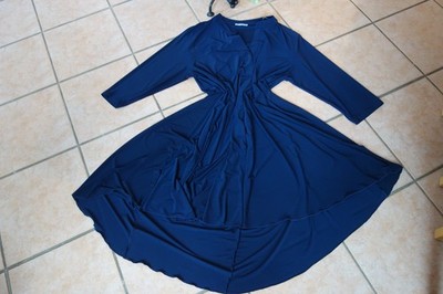 MAGNA Traum Kleid 52 54 NEU dunkelblau MEGA A-Form Längen Stretch lang LAGENLOOK