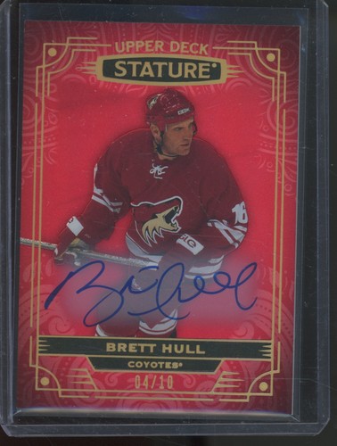 2022 Upper Deck Stature Hockey Red Brett Hull 4/10 Auto Autograph