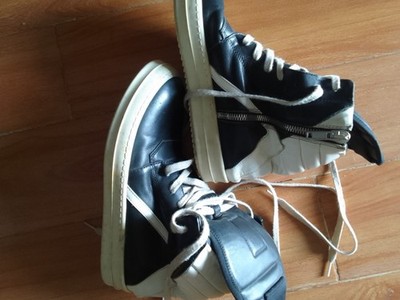 Rick Owens Geo Basket Leather Sneakers Sze 43..Made In Italy | eBay