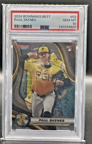 2024 Bowman's Best Paul Skenes RC Card Number 53 PSA 10 GEM MINT