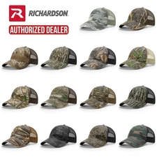 Richardson 111P Garment Washed Camo Printed Trucker Hat