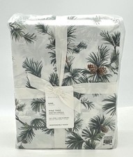 Pottery Barn Pine Tree Printed Sheet Set King NEW