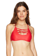 Mae Swimwear Olivia Criss Cross Bikini Top for A-C cups Small Lava Red - Small