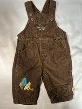 Vintage Disney Winnie The Pooh Corduroy Overalls Baby 3-6M Brown Bib Fall