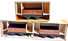 Rake Of 3X Trix TTR 183724 Brown Plank Wagon Railway Collectors Association Box