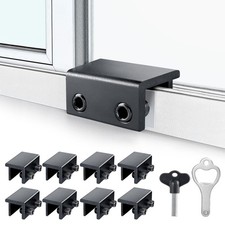 ZRFCXE Window Locks,8 Pack Sliding Locks with Key for 8 Pack, Black