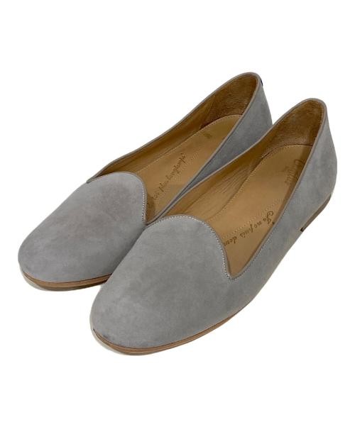 chatelles                    Round toe suede pumps gray