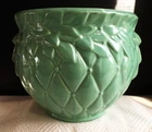 Vintage Large McCoy Diamond Quilted Leaf & Berries Jardiniere/Planter/Flower Pot