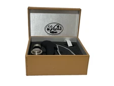 Vintage La Vigna Wine Bottle Opener Accessories Kit Glass Charms Leather Box