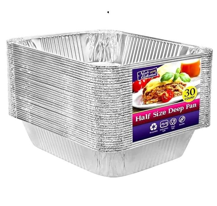 Aluminum Pans Half Size, 9X13, Extra Heavy Duty Disposable Foil Pans For Baking