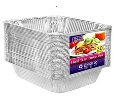 Aluminum Pans Half Size, 9X13, Extra Heavy Duty Disposable Foil Pans For Baking 