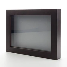 Dark Brown 20x20 Wood Shadow Box With Grey Acid-Free Backing 5/8 Usable Depth