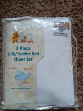 White 3 Piece Crib Toddler/ Bed Sheet Set