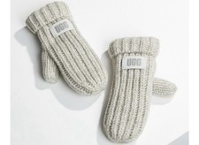 UGG MITTENS GLOVES. One Size Kids Grey. Faux Fur Lining Extra Thermal Warm