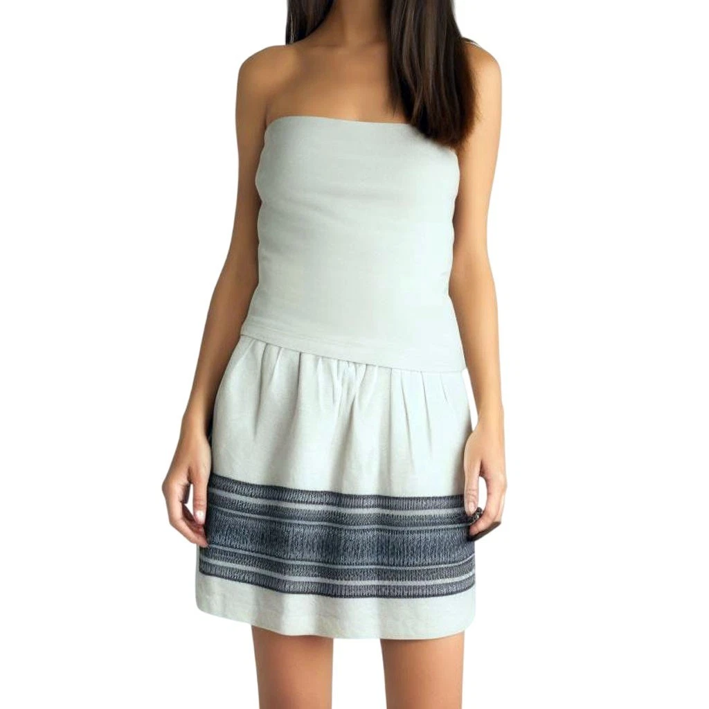Madewell Cabana Jacquard Skyline White Blue Short Skirt Size 0