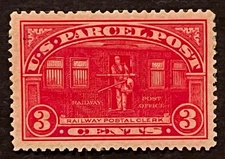 Travelstamps:1912-13 US Stamps Scott # Q3 Railway Clerk 3c Mint Hinged MOGH
