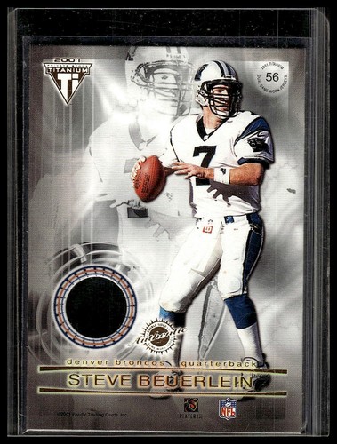 2001 Pacific Private Stock Titanium / Steve Beuerlein GAME-USED DUAL JERSEY