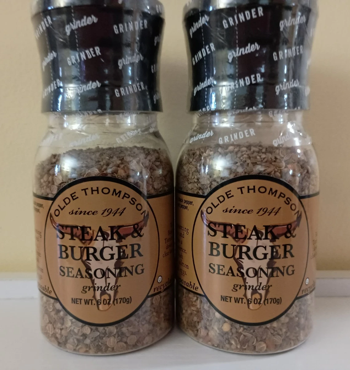 2 Olde Thompson Steak Burger Seasoning 6 Oz Gourmet Spice Grinder Bbq/Cookouts