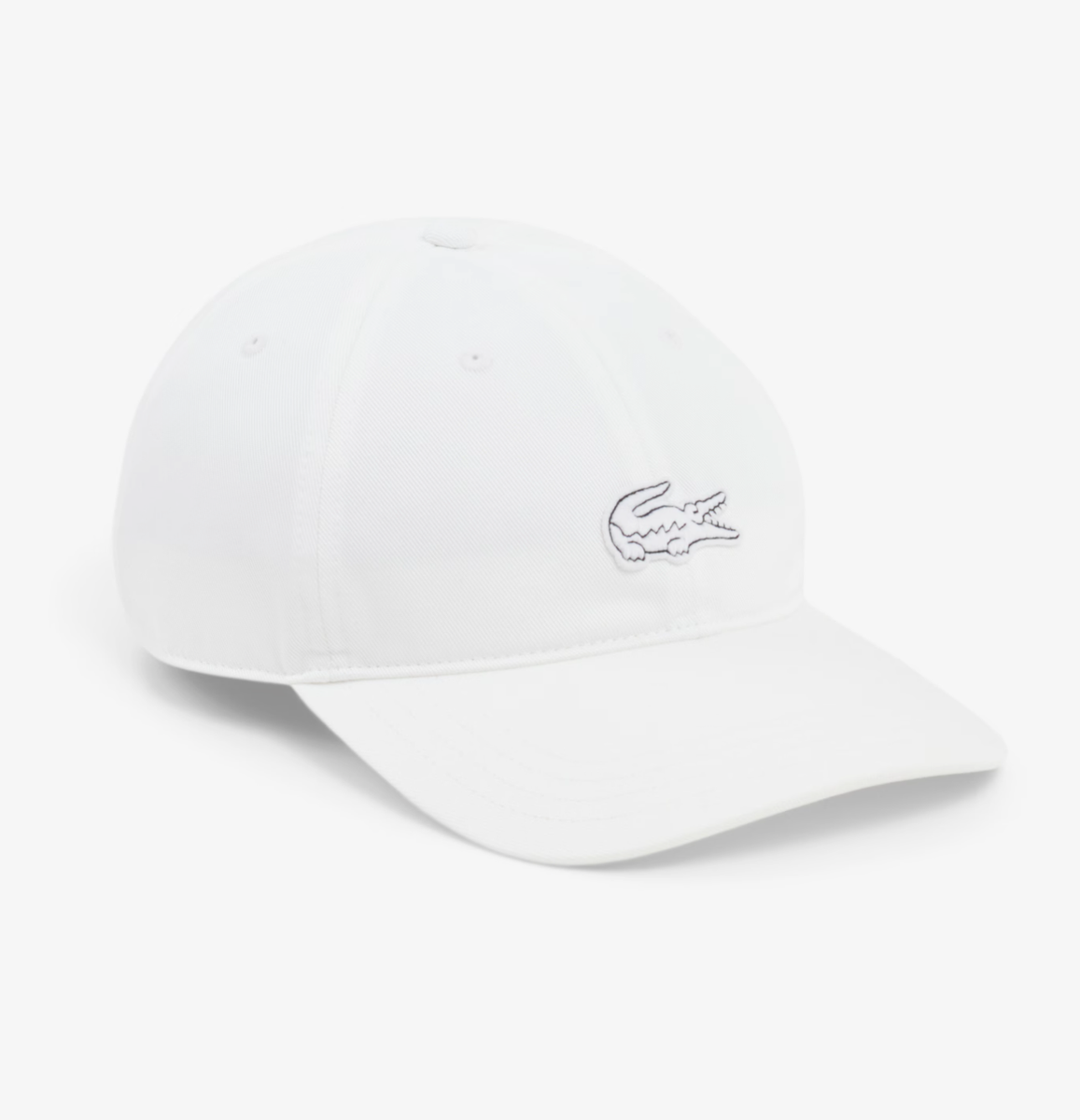 NEW* UNISEX Lacoste Cotton Twill Badge Cap WHITE / WHITE (RK1910