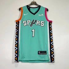 Victor Wembanyama #1 Brand New Green Embroidered Jersey S-2XL