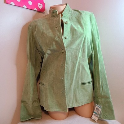 Charter Club 100% Genuine Suede Leather Button Down Jacket Size 16