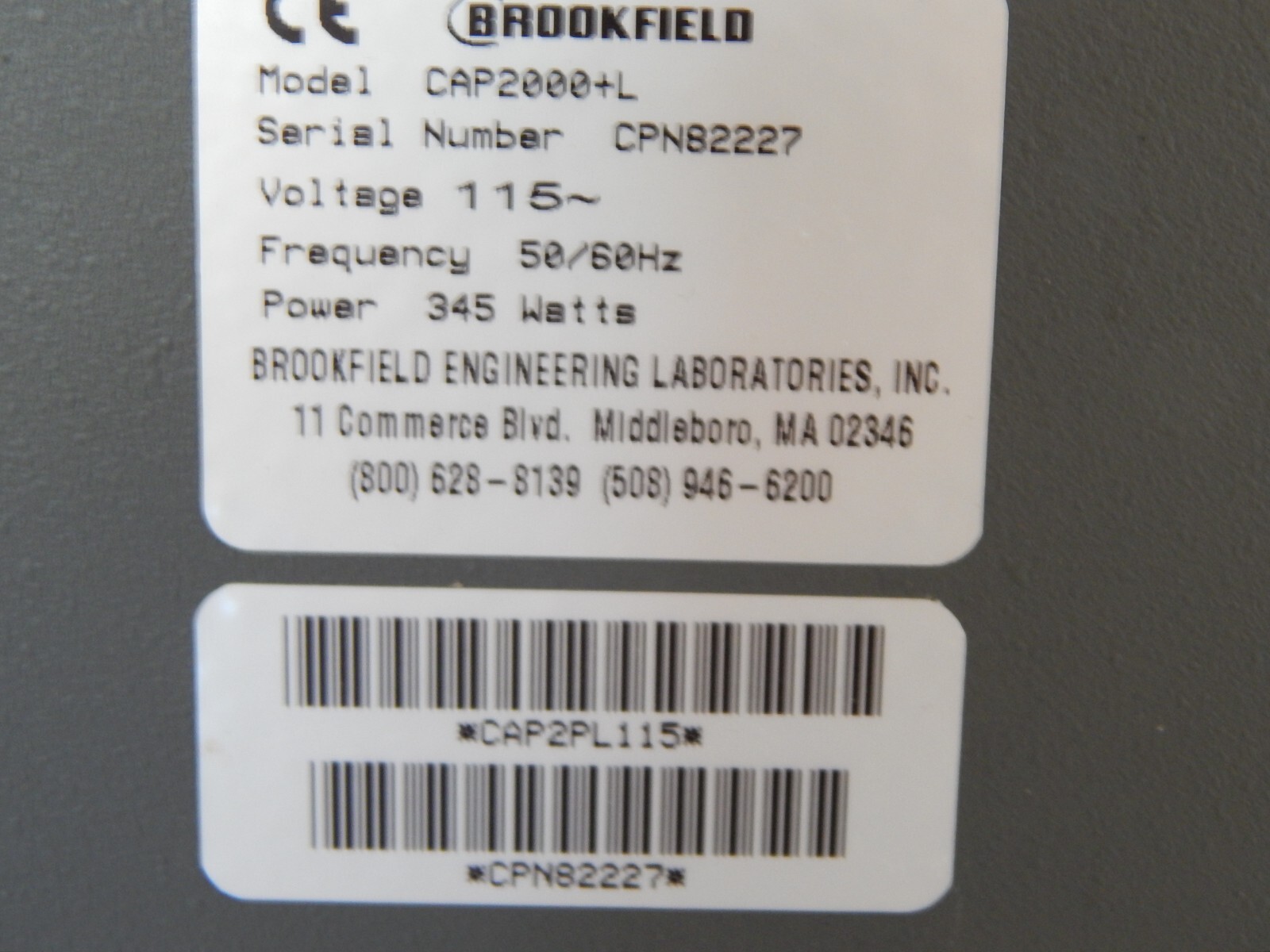 Ametek Brookfield CAP 2000+L eBay