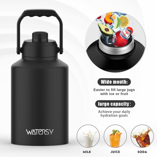 1 Gallon Water Bottle Insulated(Cold for 48 Hrs),Bpa Free&Leak Proof,128Oz Stain - Picture 5 of 12