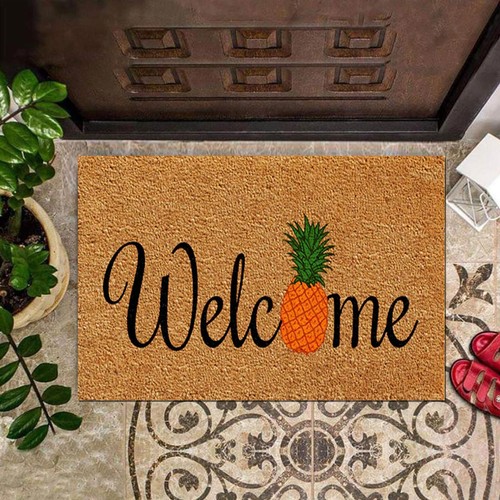 Pineapple Letter Printed Door Mat Non Slip Dirty Door Carpet Entrance Front Mat - Picture 16 of 24