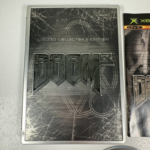 Doom 3 Limited Collector's Edition Steelbook Microsoft Xbox W/ Manual No Slip - Picture 2 of 7