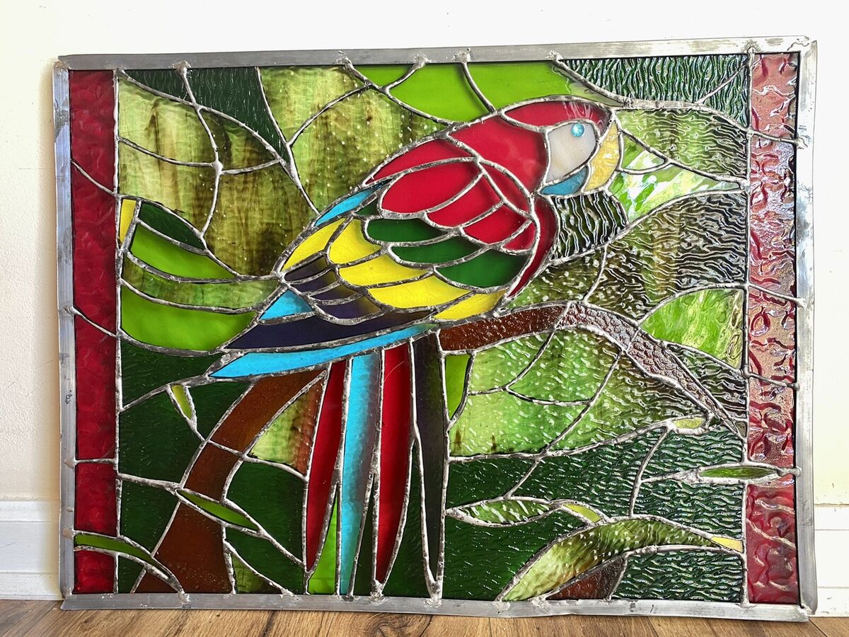 Rainbow Forest Stained Glass Window Panel Rainbow Forest Stained Glass Window Panel
