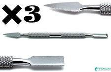 Nail Pusher Cuticle Remover Manicure Pedicure Beauty Steel Double Ended 3 Pcs N3