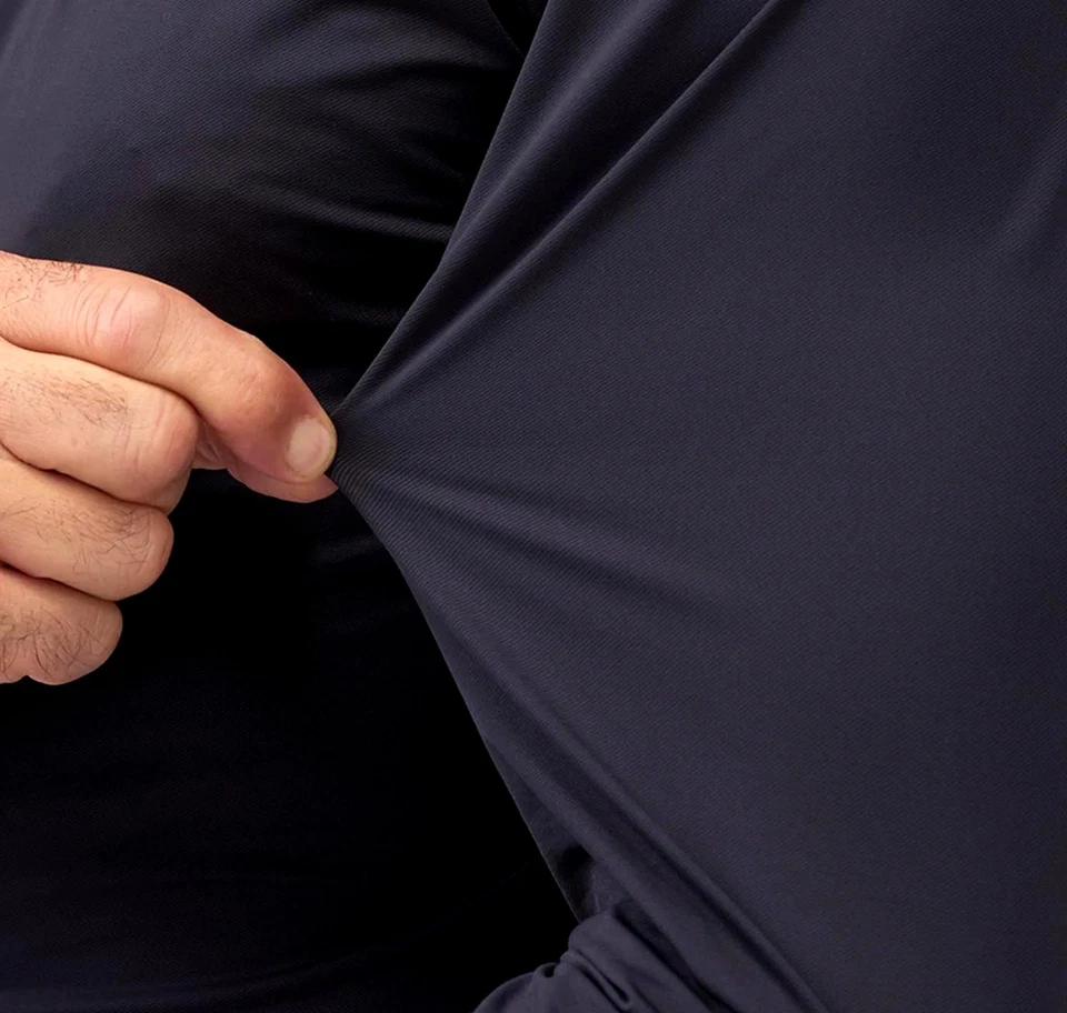 XACUS Camicia Uomo Tessuto Active Shirt 11460055 Tessuto Elasticizzato Blu - Immagine 3 di 4