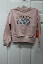 Wonder Nation Girls' Long Sleeve Graphic Sweatshirt-Pink Colorado-Small 6/6X 