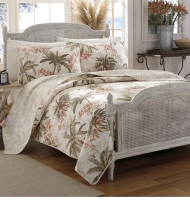 New Tommy Bahama Bonny Cove Full/ Queen Quilt & Shams Set 3pc