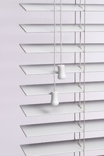 50mm Faux wood Blinds Tape OR String Faux wooden Window Blind in White & Grey
